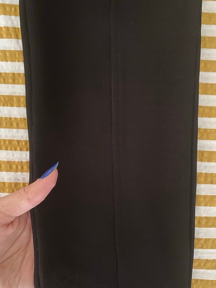 Kadın Siyah HM düz paça yırtmaçlı tayt - Görsel 2