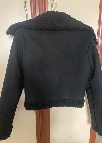 Siyah Kürklü Süet Kadın Ceket - Görsel 2