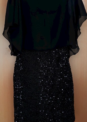 Siyah Drapeli Mini Gösterişli Kadın Elbise - Görsel 2