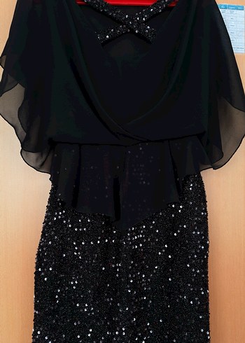 Siyah Drapeli Mini Gösterişli Kadın Elbise - Görsel 5