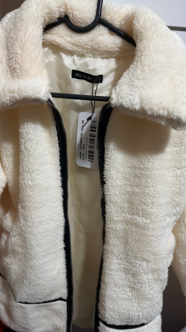 Beyaz Kadın Midi Kaban - Görsel 2