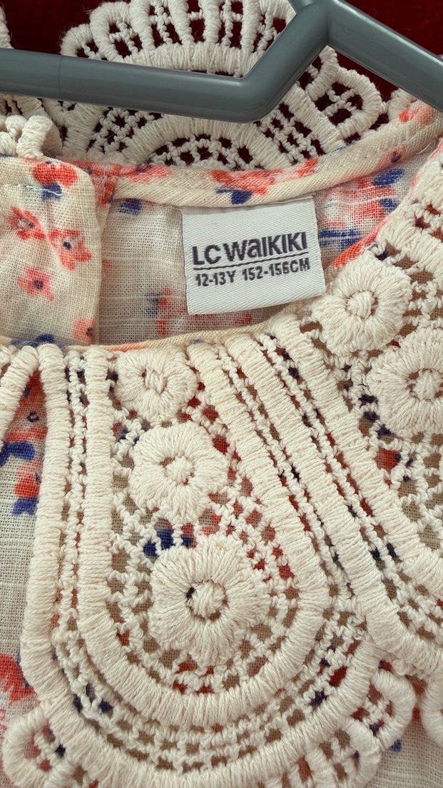 Çiçek Desenli Uzun Kollu Kız Elbisesi - Görsel 4