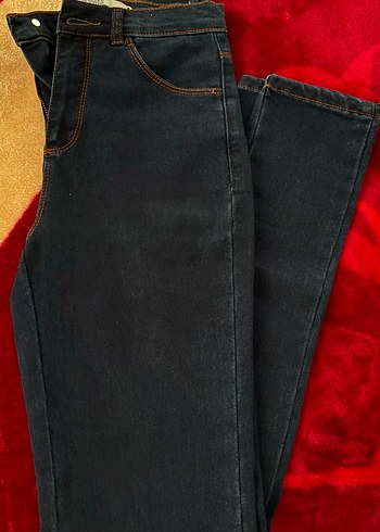 Kadın Mavi Elastik Denim Pantolon - Görsel 2