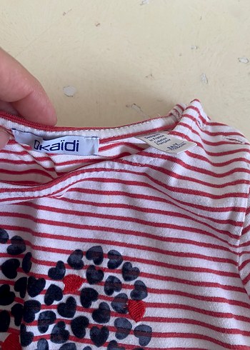 Okaidi Düğmeli Kız Çocuk Uzun Kollu Kırmızı Tişört