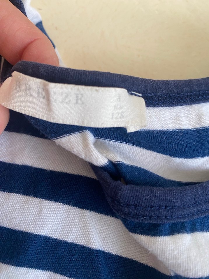 Çizgili Mavi Gri Çocuk elbise - Görsel 2