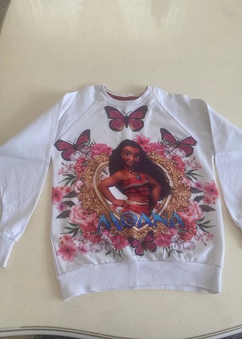 Kız Çocuk Renkli Baskılı Moana Sweatshirt