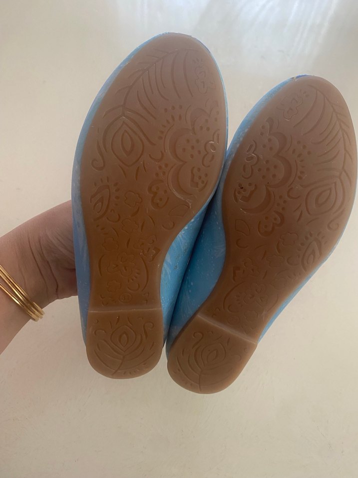 Kız Çocuk Mavi Baskılı Elsa Babet Ayakkabı - Görsel 3