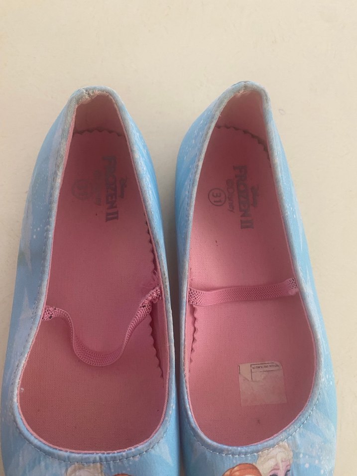 Kız Çocuk Mavi Baskılı Elsa Babet Ayakkabı - Görsel 4