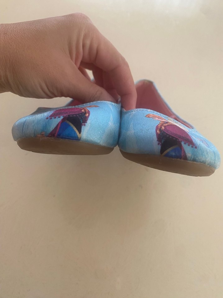 Kız Çocuk Mavi Baskılı Elsa Babet Ayakkabı - Görsel 2