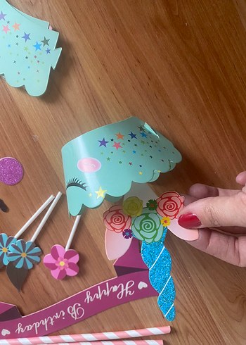 Pembe Unicorn Temalı Parti Seti - Görsel 3