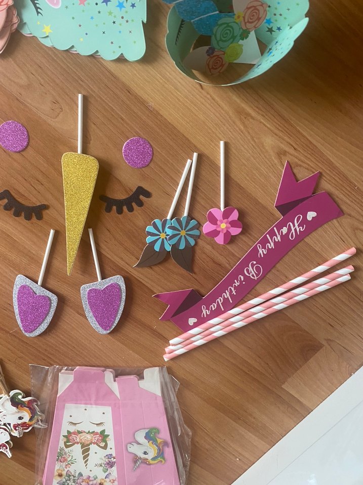 Pembe Unicorn Temalı Parti Seti - Görsel 2