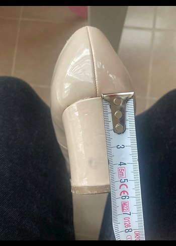 Bej Rugan Tokalı  Topuklu  Kadın Ayakkabı - Görsel 9