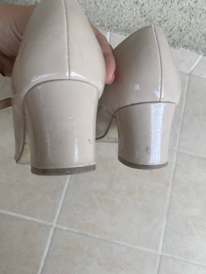 Bej Rugan Tokalı  Topuklu  Kadın Ayakkabı - Görsel 3