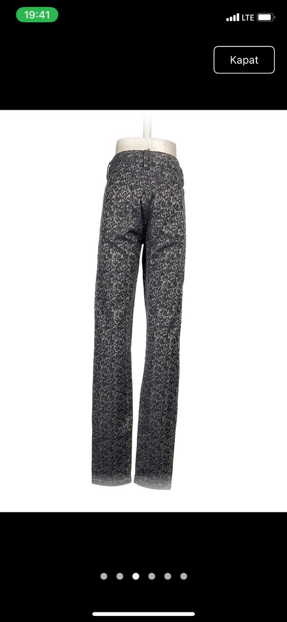 Gri Yılan Desenli Kadın Jean Pantolon - Görsel 3