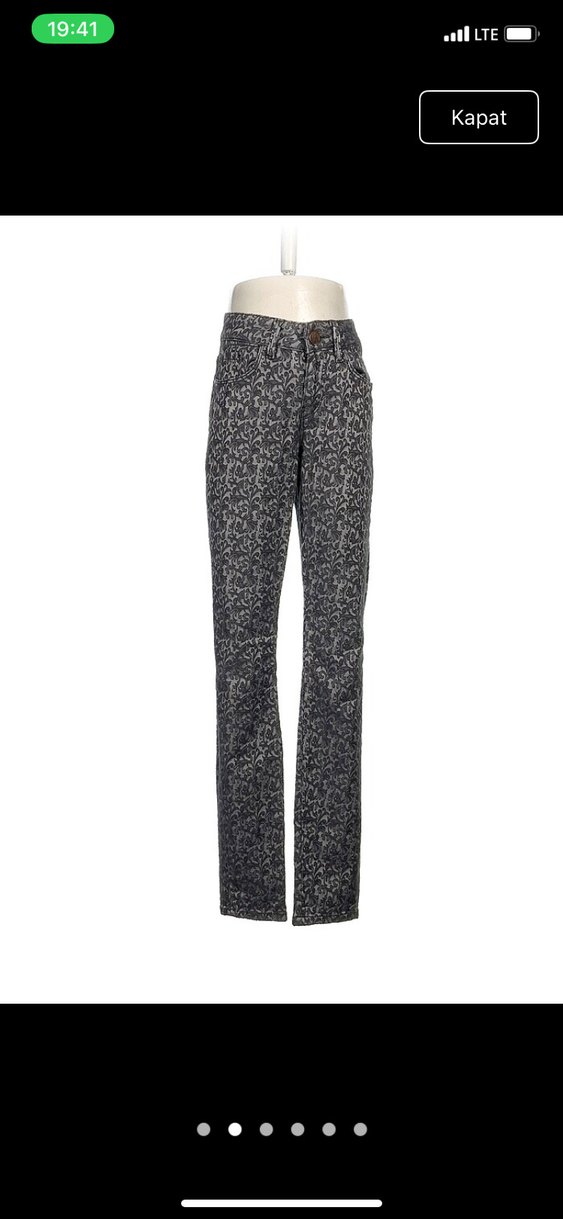 Gri Yılan Desenli Kadın Jean Pantolon - Görsel 2