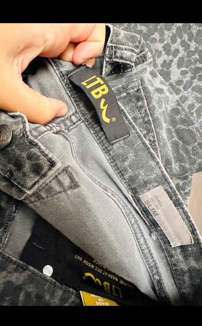 Gri Desenli  Kadın Jean Pantolon - Görsel 5