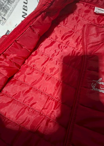 Kırmızı Parlak Fermuarlı  Yelek - Görsel 3