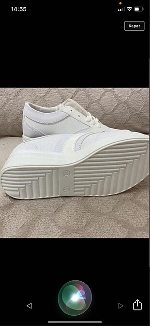 38 Beden Beyaz dolgu topuk spor ayakkabı