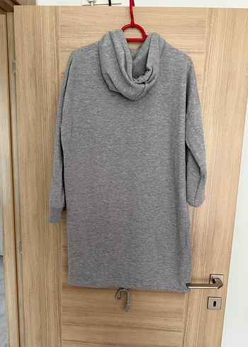 Primark Gri Kapüşonlu Sweatshirt elbise