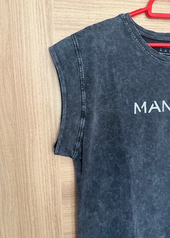 m Beden Mango Gri Kısa Kollu Tişört
