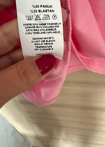 Vogue Pembe Oversize Kadın Tişört
