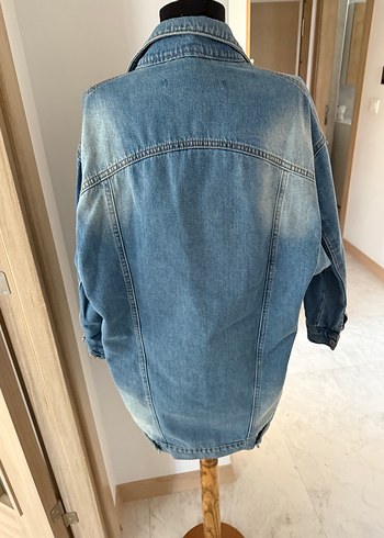s Beden mavi Renk Qu style marka Uzun Kadın Denim Ceket