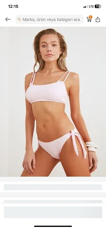 Pudra rengi bikini üstü