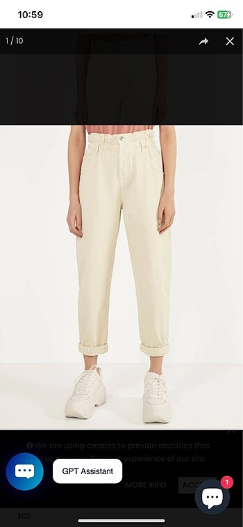 Bershka beli lastikli pantolon