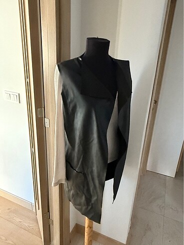 m Beden siyah Renk Flanel fashion marka deri ve cepli yelek