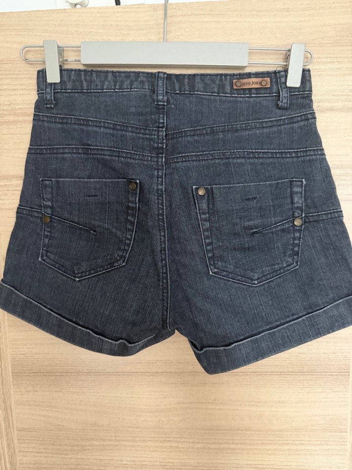 Kadın Lacivert likralı Denim Şort - Görsel 4