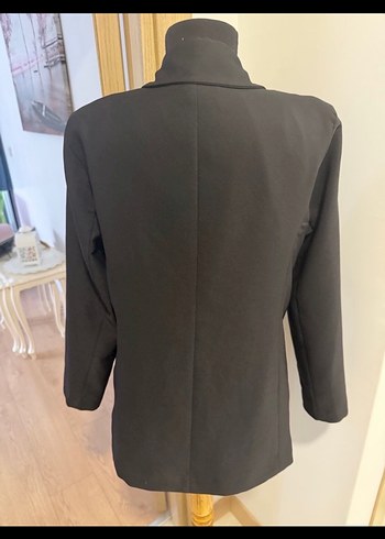 Düğmeli Siyah Kadın Ceket - Görsel 4