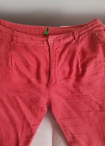 44 Beden kırmızı Renk Benotten 44 Beden keten pantalon