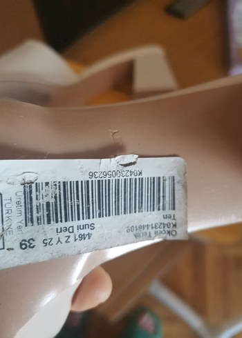 Bambi Parlak bej topuklu terlik - Görsel 8