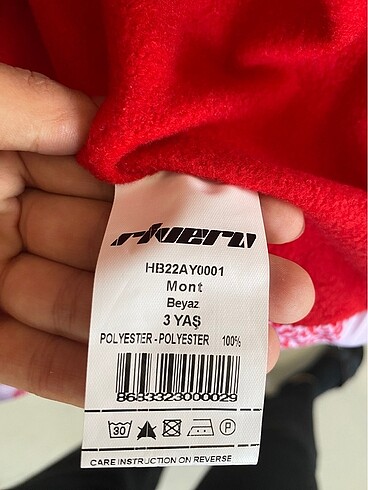 24-36 Ay Beden kırmızı Renk Çocuk mont