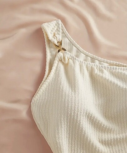 s Beden beyaz Renk Shein Tek Omuzlu Crop