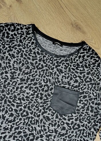 l Beden Leopar Desenli Triko