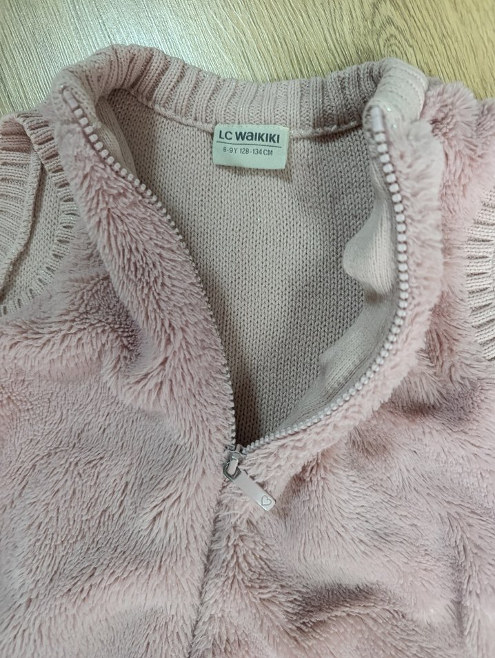 Kız Çocuk Gri Triko Yumuşak Yelek - Görsel 2