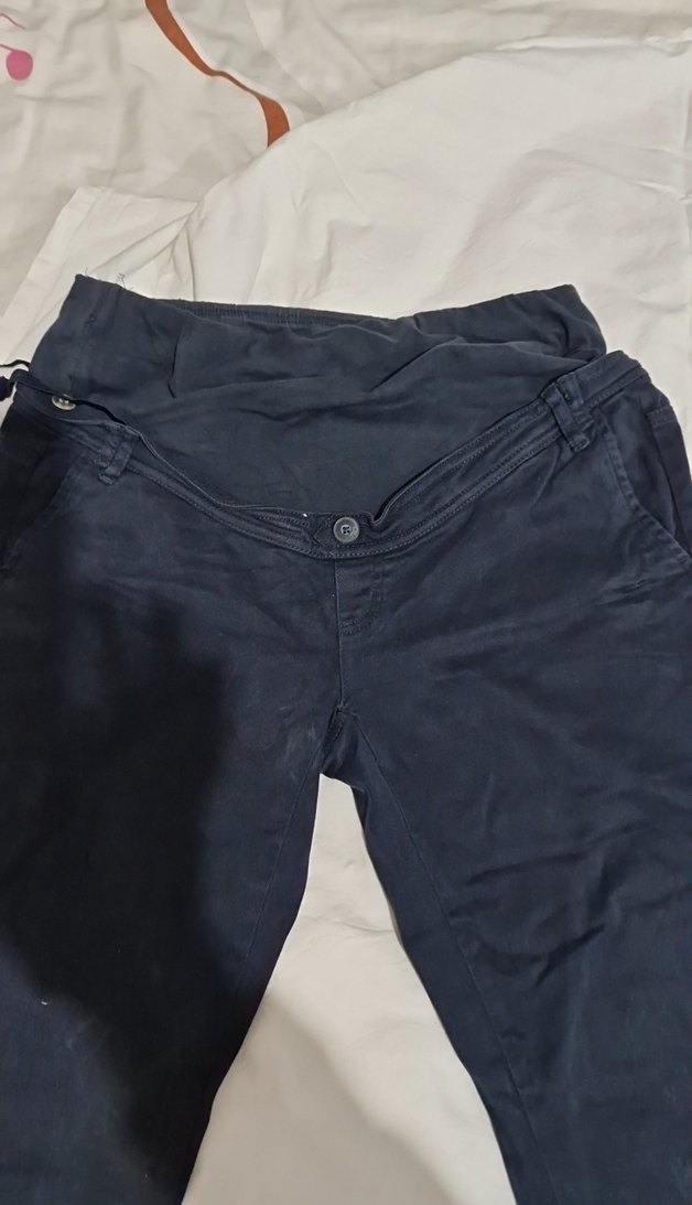 Düğmeli Siyah Hamile Kot Pantolon - Görsel 2