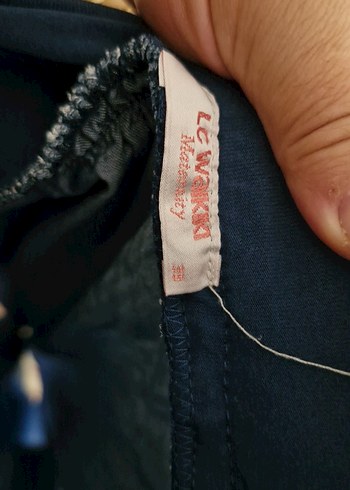 lacivert yumuşak kot kumaş hamile etegi .yelek hediye - Görsel 3