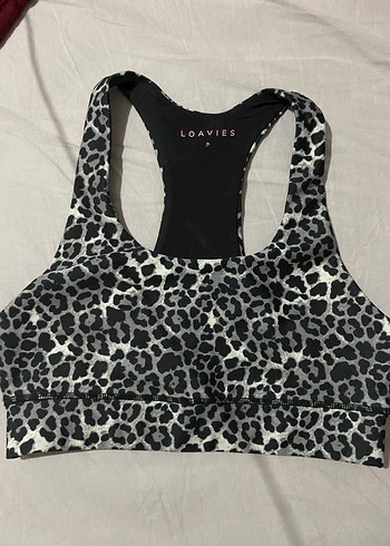 s Beden gri Renk Loavies Desenli Mini Spor Sütyeni