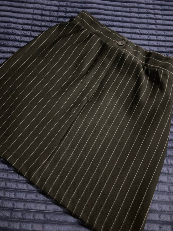 Kahverengi Çizgili Midi Hamile Etek - Görsel 2