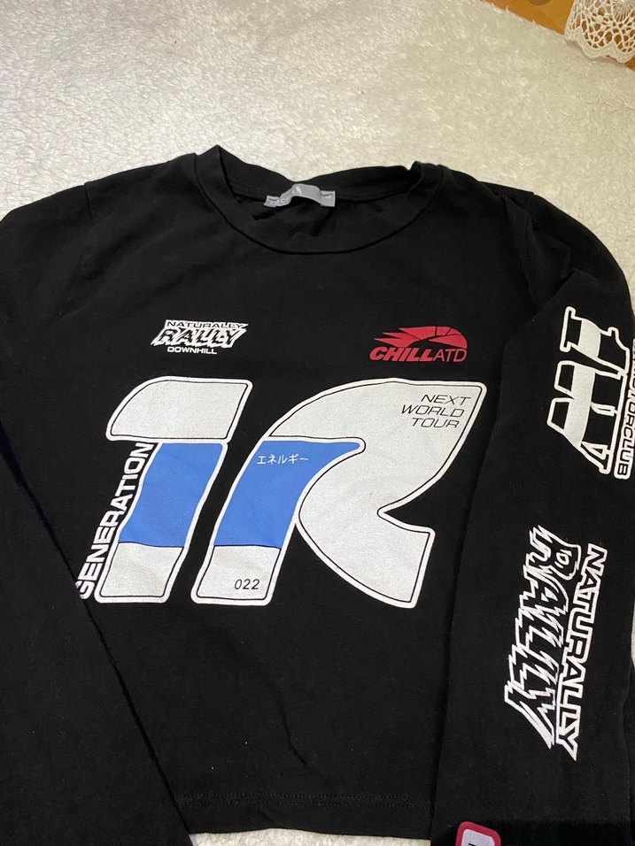 Kız Çocuk Siyah Baskılı Uzun Kollu Tişört - Görsel 2