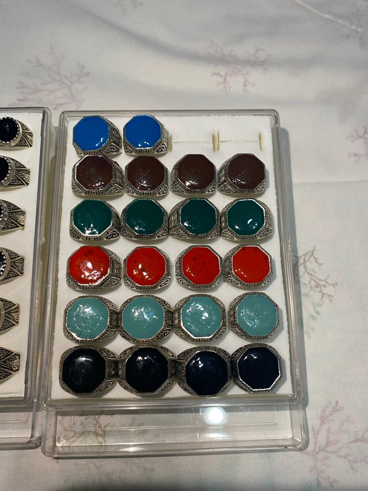 Erkek Bohem Vintage Çok Renkli Taşlı Yüzükler İLAN - Görsel 2