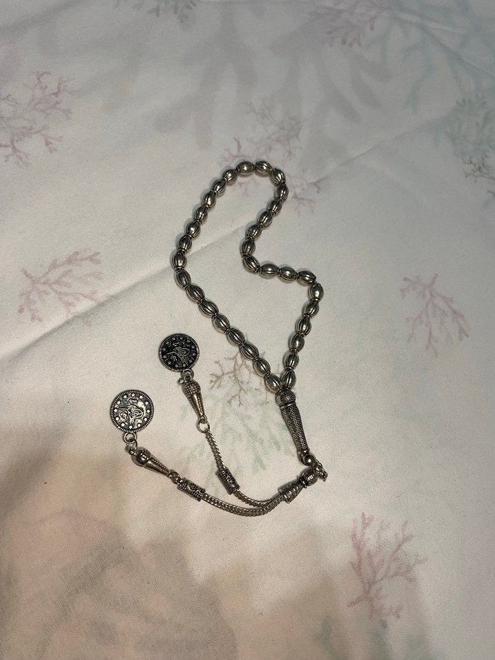 Gri Vintage Erkek Tesbih Boncukları celik - Görsel 2