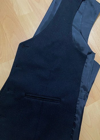 Düğmeli Siyah Erkek Yelek - Görsel 4