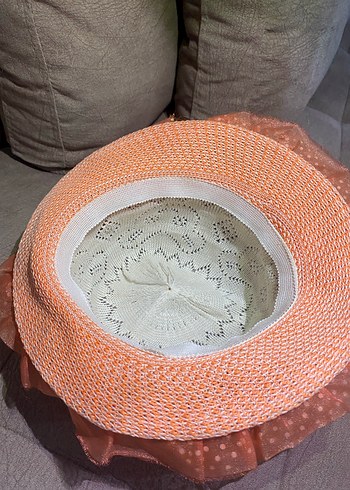 Beyaz Örgü Dantel Detaylı Çocuk Şapkası - Görsel 2