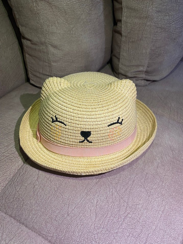 Bej Örgü Çocuk Şapkası - Leopar Desenli - Görsel 2