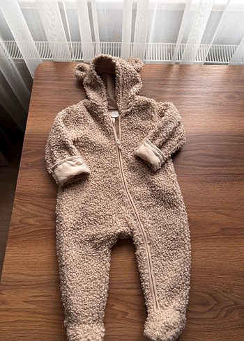 Kapüşonlu Kürk Detaylı Bebek Tulumu - Görsel 6