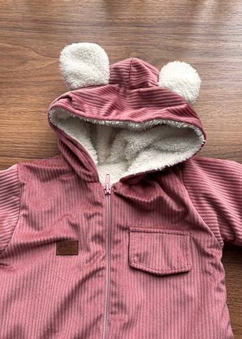 Pembe Bebek Kış Tulumu Kapüşonlu - Görsel 2