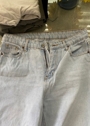 l Beden Buz mavisi Renk Wide Leg Kesim Midi Kot Pantolon
